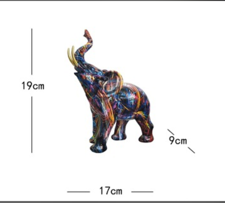 Unikt Abstract Beeld av Elefant i Färgglad Design 3