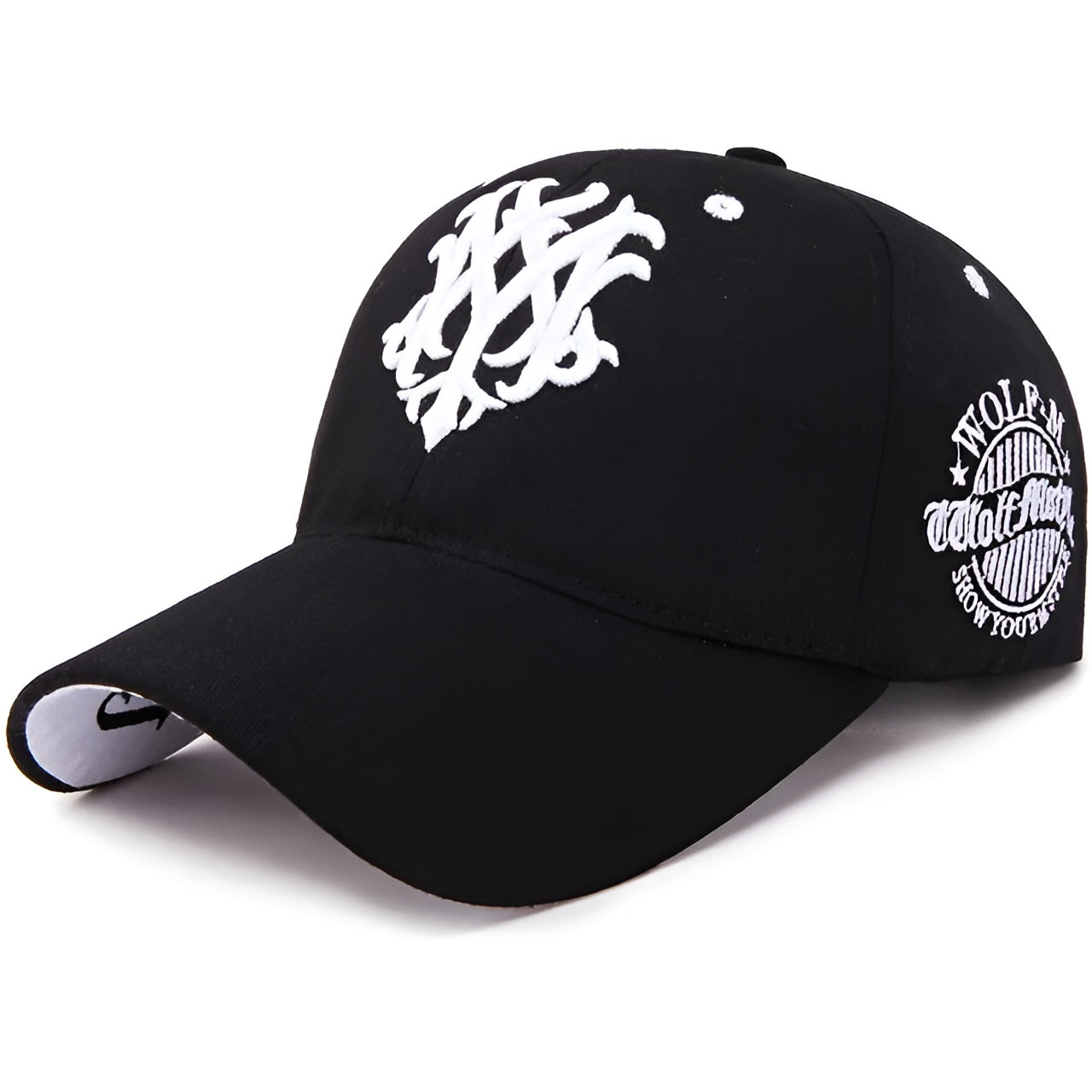 Unisex Broderad Keps med Vargsymbol 8