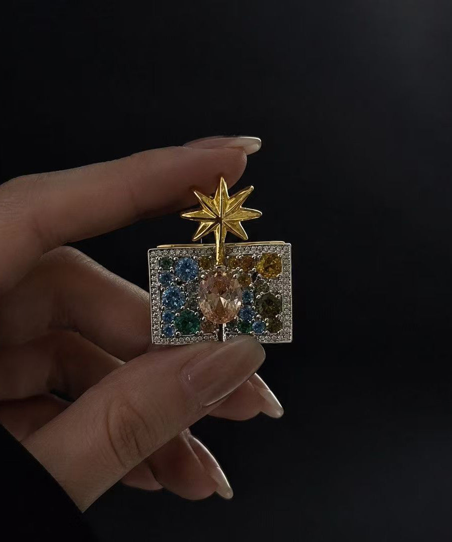 Unisex Brosch Bokformad med Färgglada Kristalldetaljer 2