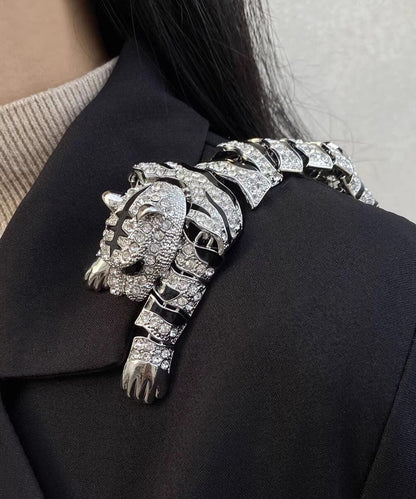 Unisex Brosch med Tigerdesign och Drip Glaze-stil 0