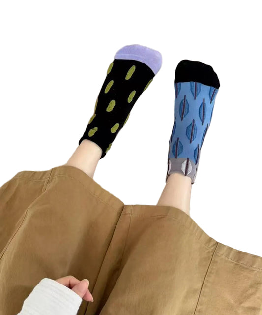 Unisex Crew Strumpor Färgglad Jacquard 0