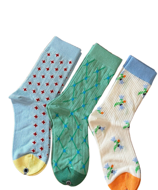Unisex Mid Calf-strumpor Jacquard Lätta 1