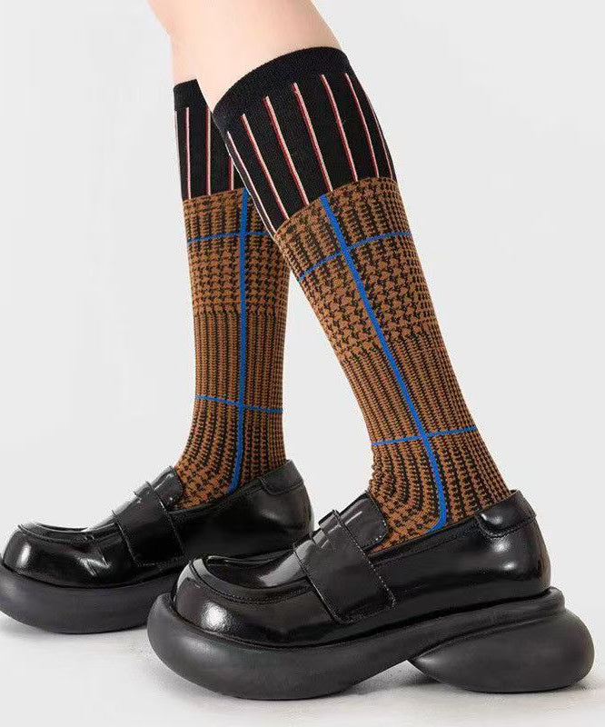 Unisex Mid Calf Strumpor med Gradient Randig Design 2