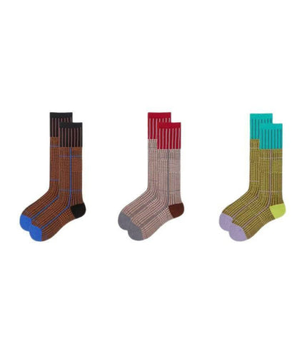 Unisex Mid Calf Strumpor med Gradient Randig Design 4