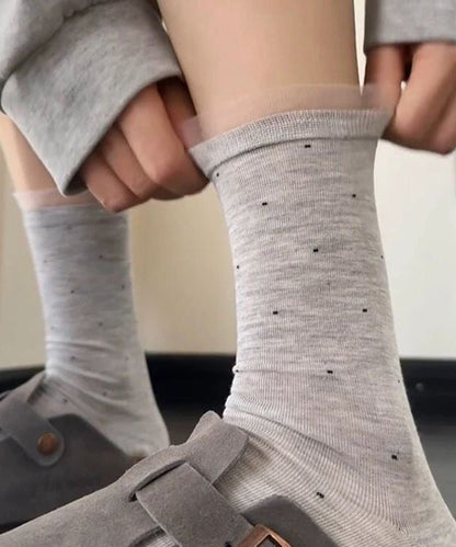 Unisex Mid Calf Strumpor med Prickmönster 3