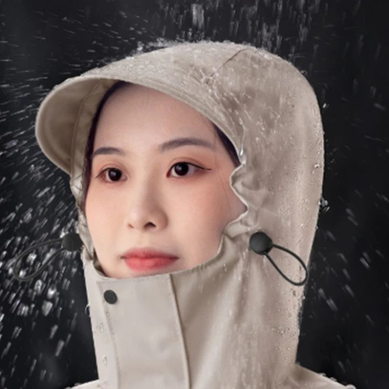 Unisex Regnponcho Lång Oxford Vattentät Regnrock 2