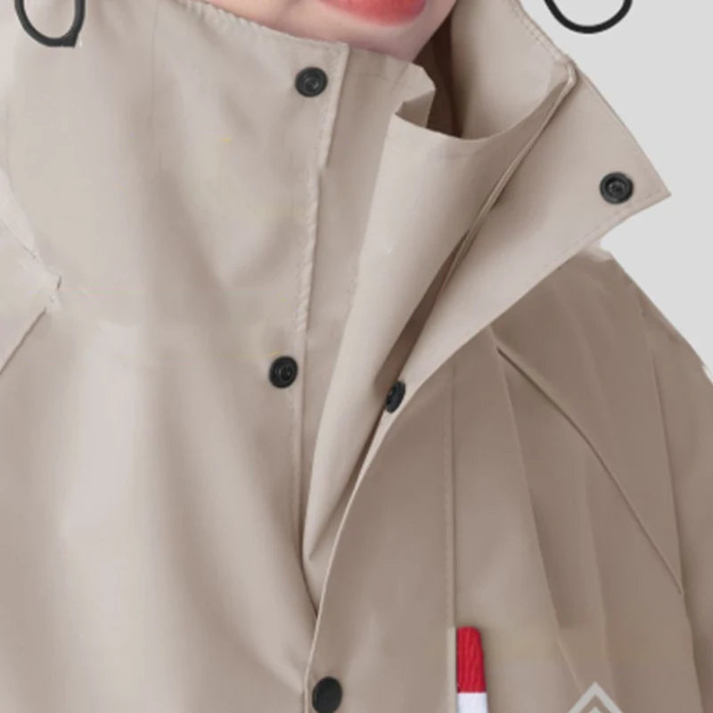 Unisex Regnponcho Lång Oxford Vattentät Regnrock 3