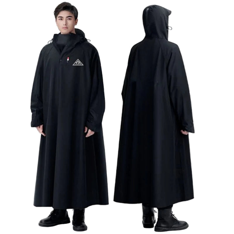Unisex Regnponcho Lång Oxford Vattentät Regnrock 8