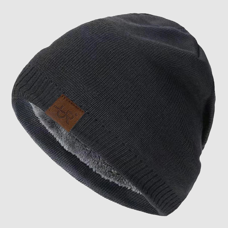 Unisex Ribbstickad Mössa med Fleecefoder 3