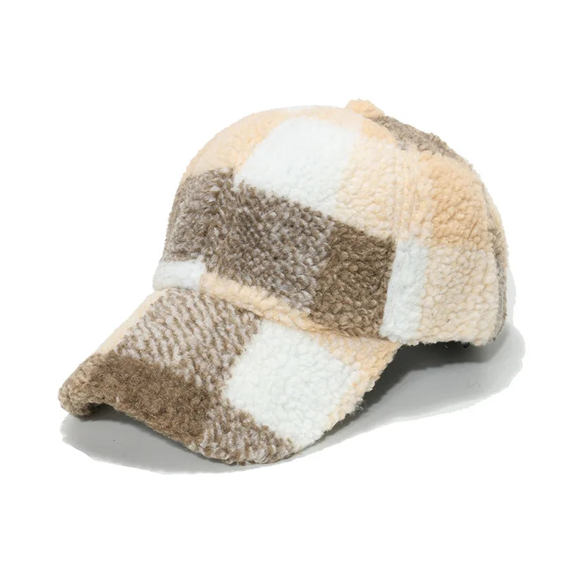 Unisex Sherpa Fodrad Keps med Rutmönster 3