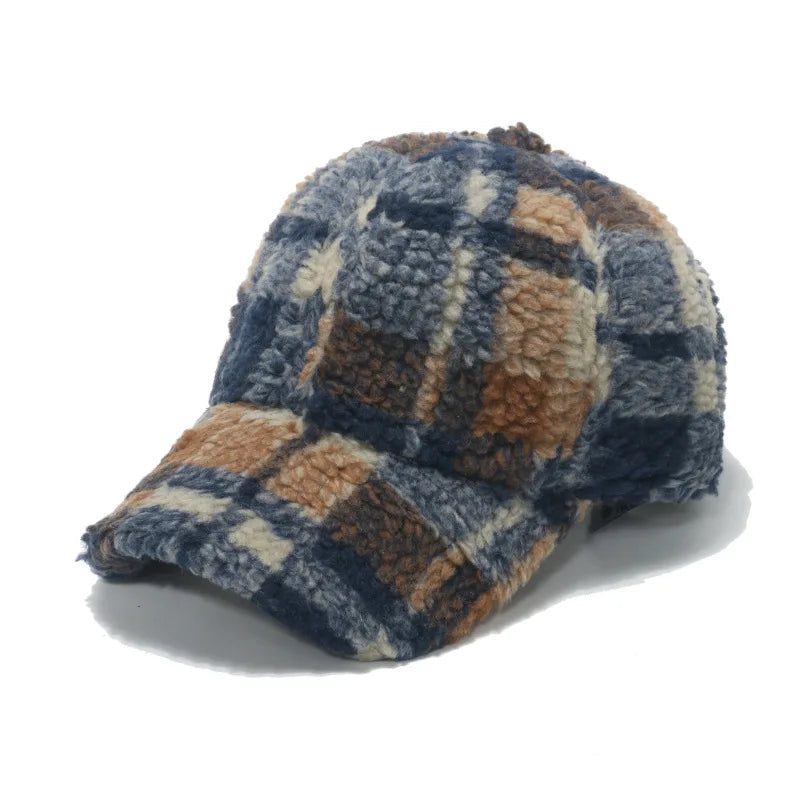 Unisex Sherpa Fodrad Keps med Rutmönster 4