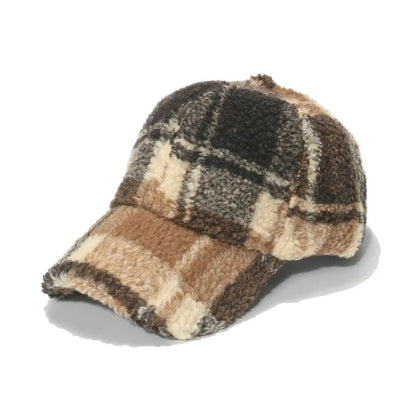 Unisex Sherpa Fodrad Keps med Rutmönster 5