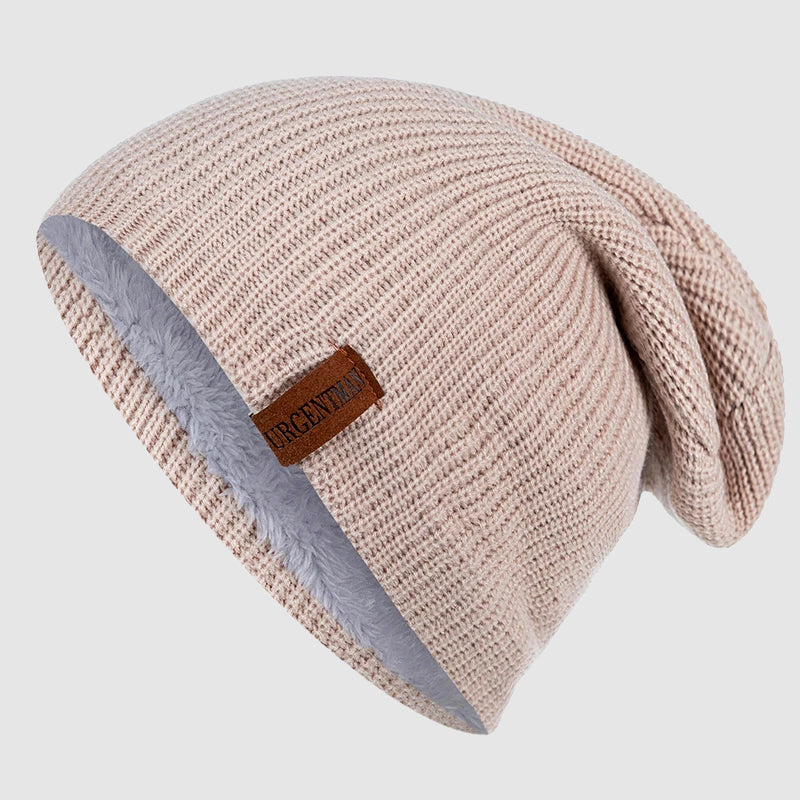 Unisex Stickad Mössa med Fleecefoder 0
