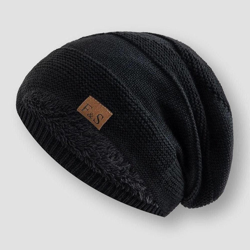 Unisex Stickad Mössa med Fleecefoder 2