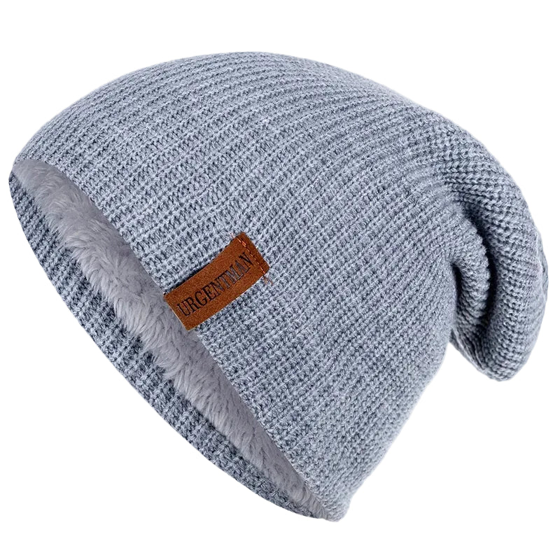 Unisex Stickad Mössa med Fleecefoder 2