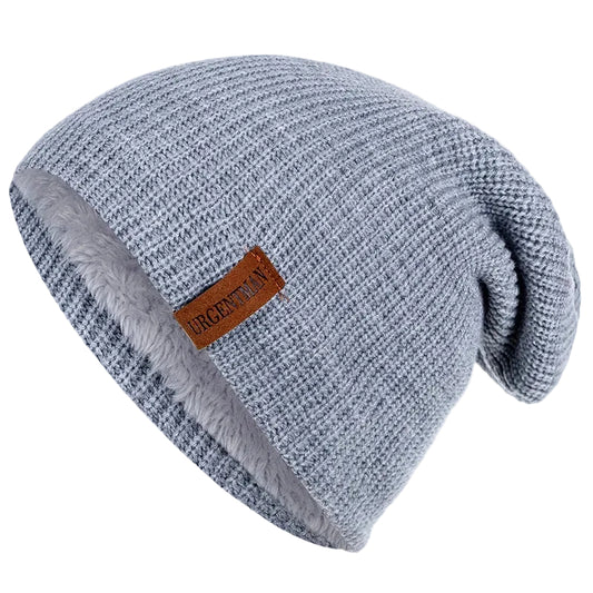 Unisex Stickad Mössa med Fleecefoder 2