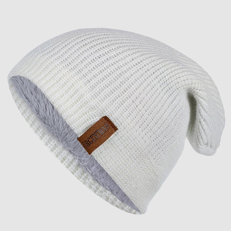 Unisex Stickad Mössa med Fleecefoder 3