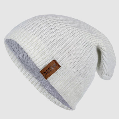 Unisex Stickad Mössa med Fleecefoder 3