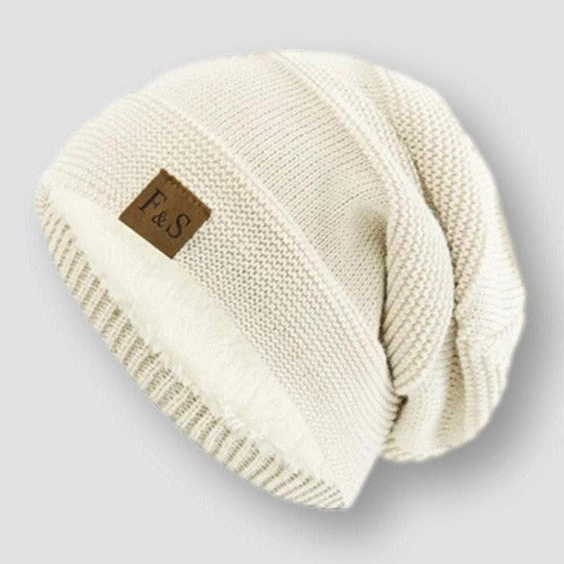 Unisex Stickad Mössa med Fleecefoder 4