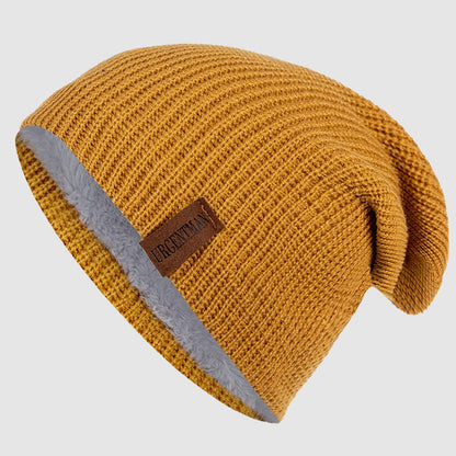 Unisex Stickad Mössa med Fleecefoder 4
