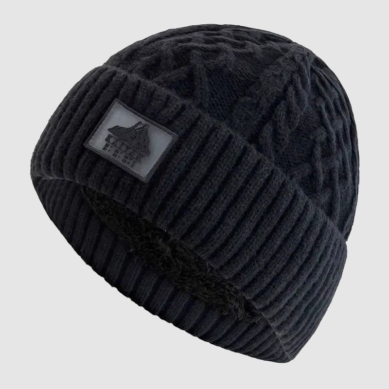 Unisex Stickad Mössa med Vikbar Mudd 2