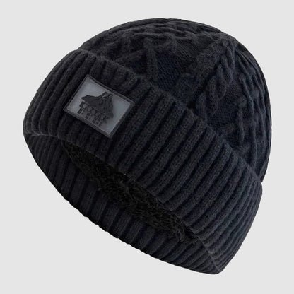 Unisex Stickad Mössa med Vikbar Mudd 2