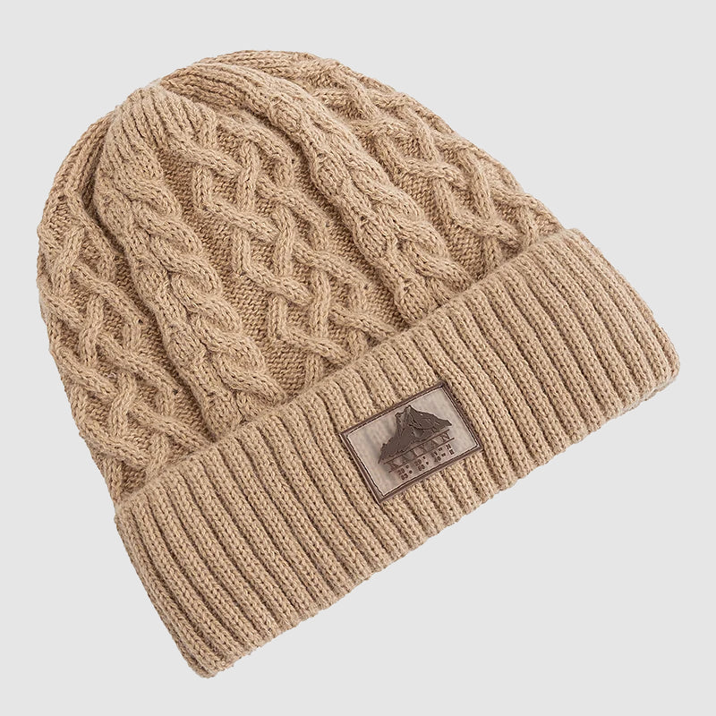 Unisex Stickad Mössa med Vikbar Mudd 5