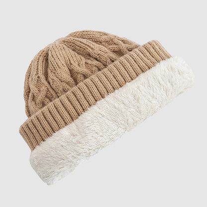 Unisex Stickad Mössa med Vikbar Mudd 6