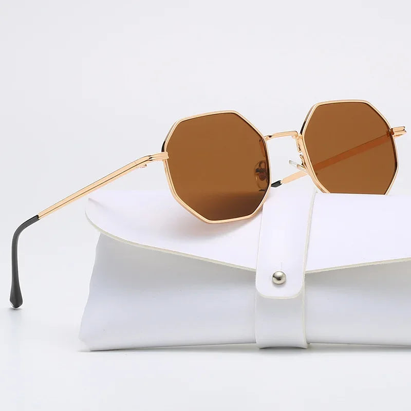 Unisex Vintage Solglasögon 70-tals Stil Polygonform 5