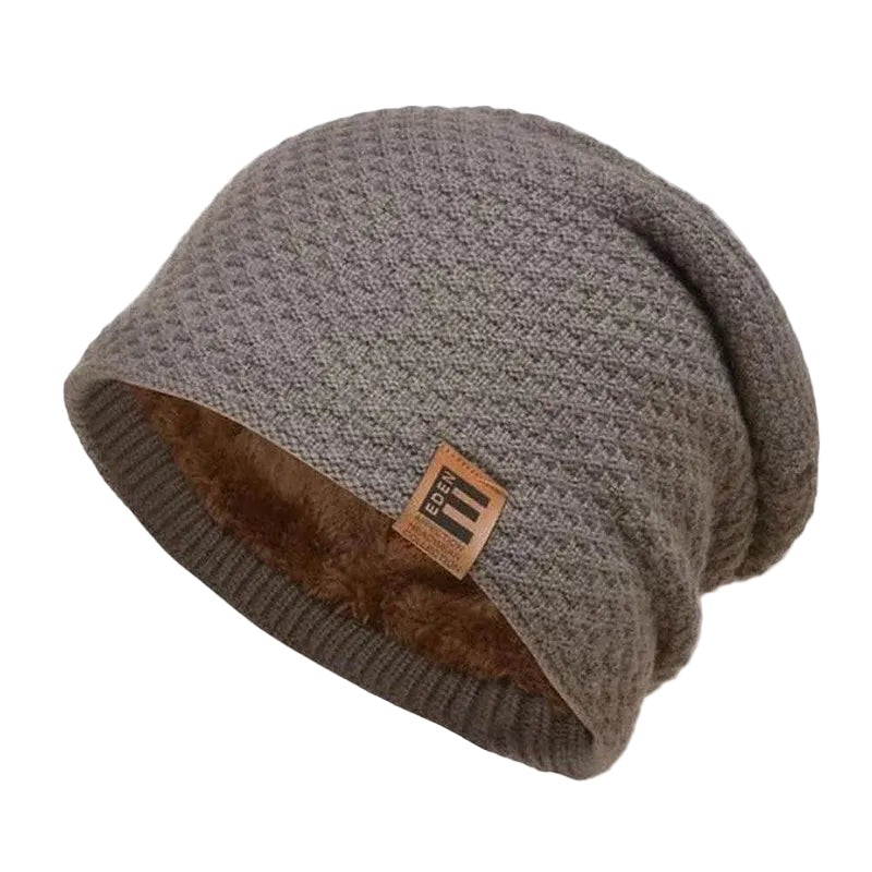 Unisex Vinter Beanie med Våffelstickat Mönster 0