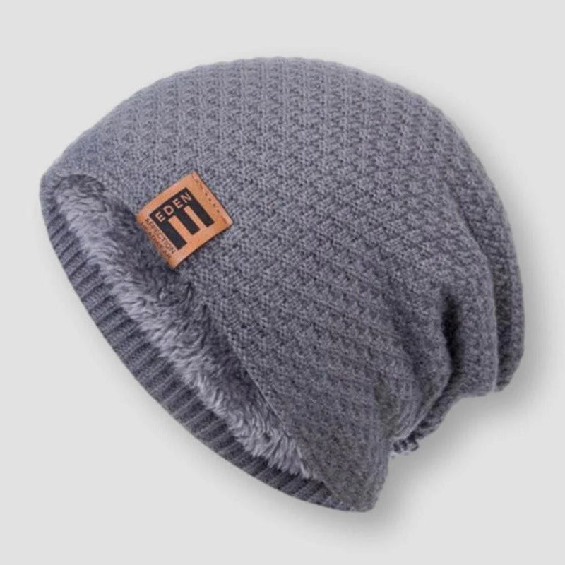 Unisex Vinter Beanie med Våffelstickat Mönster 1