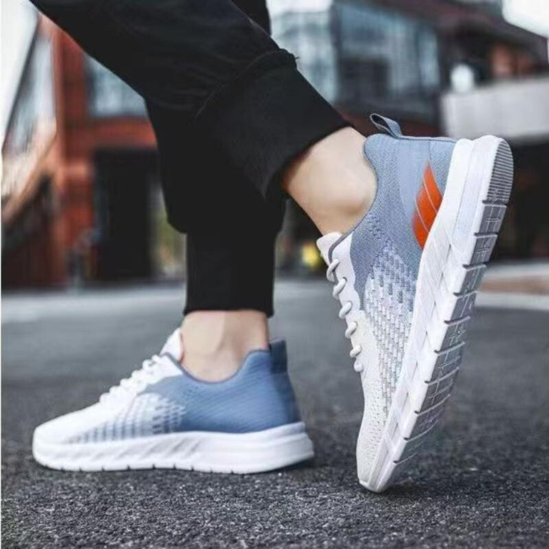 Andningsaktiva stickade sportskor för män