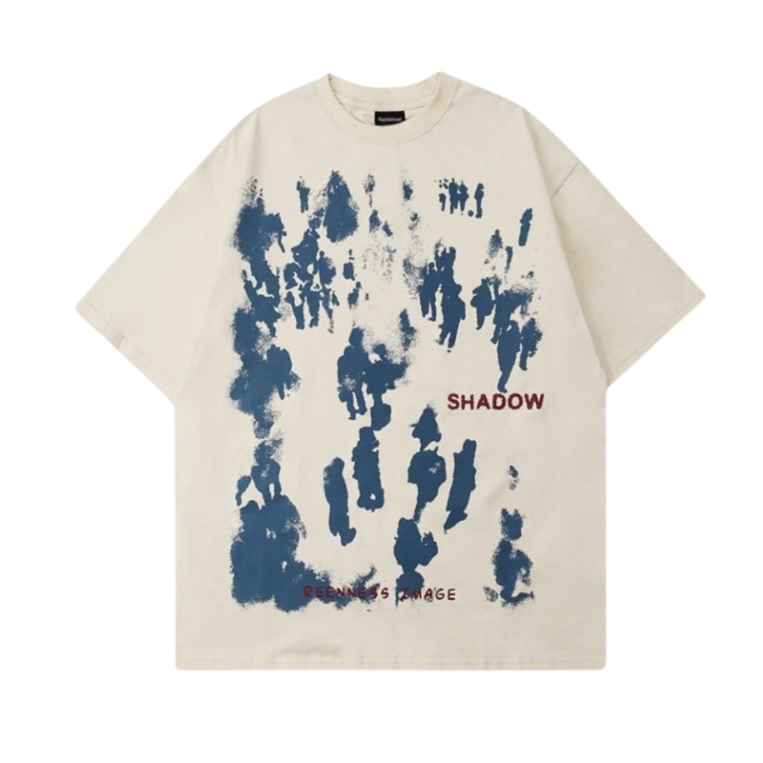 Herrskjorta Överdimensionerad Vintage Tryck Bomull 1