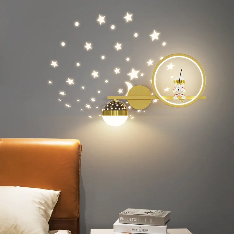 Vägglampa Barn Rymdtema LED Dimbart Inomhus 7