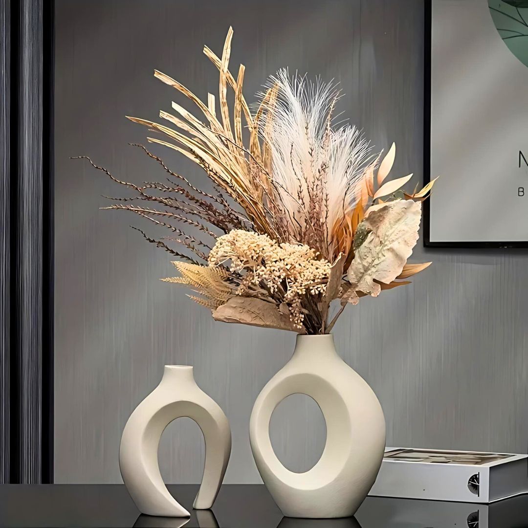 Vaser Set i Abstract Stil Keramik Matt Finish 1