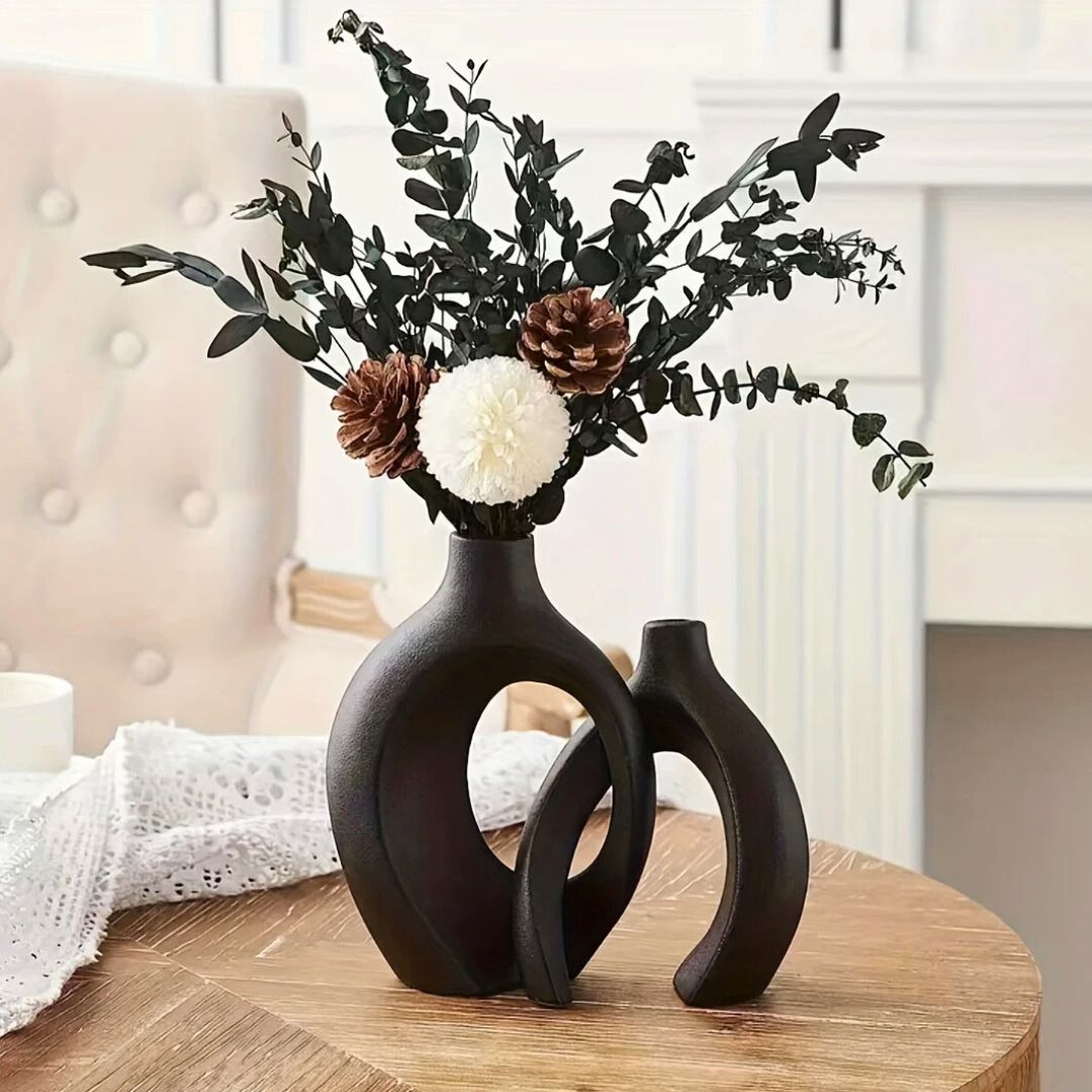 Vaser Set i Abstract Stil Keramik Matt Finish 2