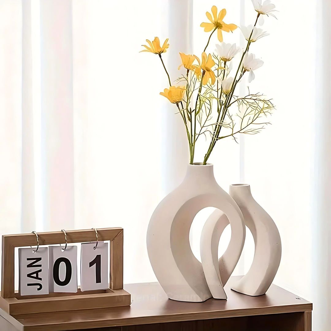 Vaser Set i Abstract Stil Keramik Matt Finish 4