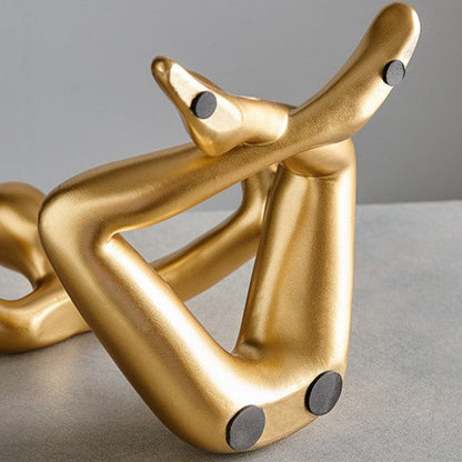 Vinhållare Skulptur med Integrerad Korkskruvshållare Modern Design 6