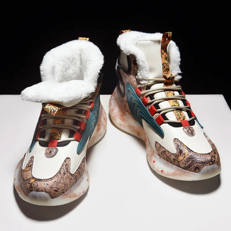 Vinter Sneakers Herr Högtoppade Med Plyschinredning 4