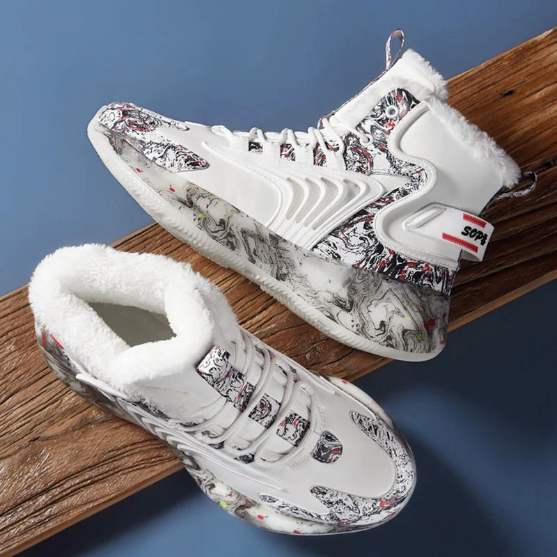 Vinter Sneakers Herr Högtoppade Med Plyschinredning 7