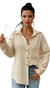 Vit Dam Blus Knappdesign 100% Bomull Avslappnad Stil 0