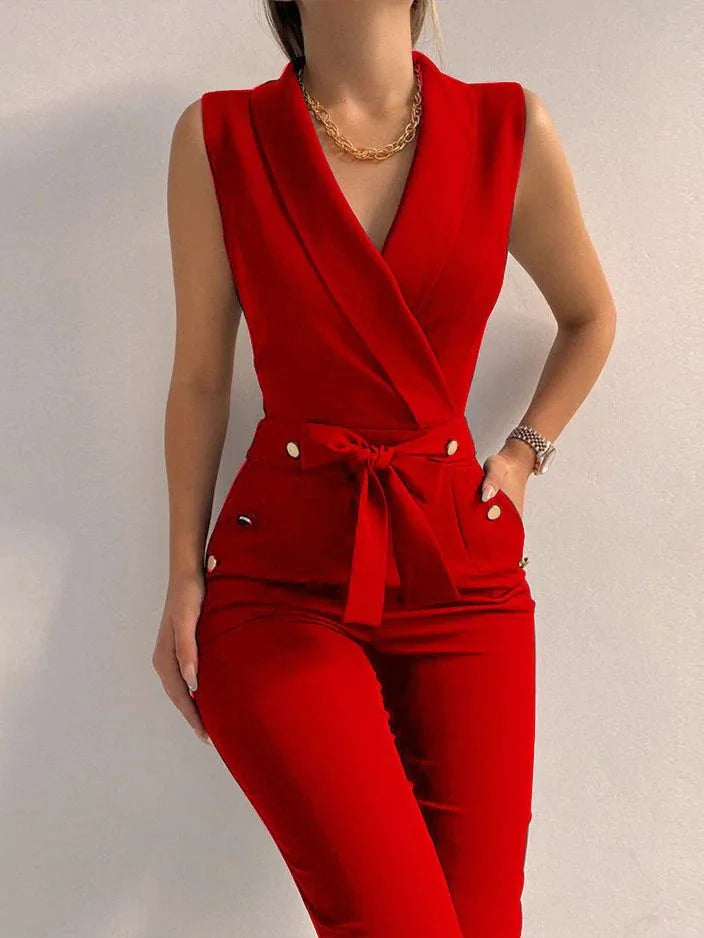 Variant image for Dam Jumpsuit Ärmlös V-ringning Elegant Polyester-17