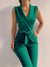 Dam Jumpsuit Ärmlös V-ringning Elegant Polyester-1