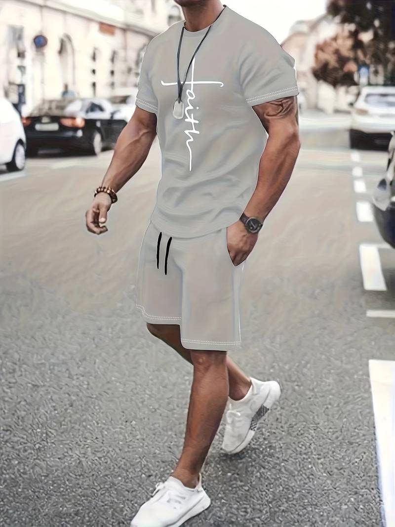 Variant image for Herr Sommaruppsättning Kortärmad T-shirt Bomull och Shorts-7