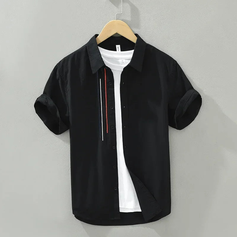 Herrskjorta Andningsbar Stilren Bomull för Män 1