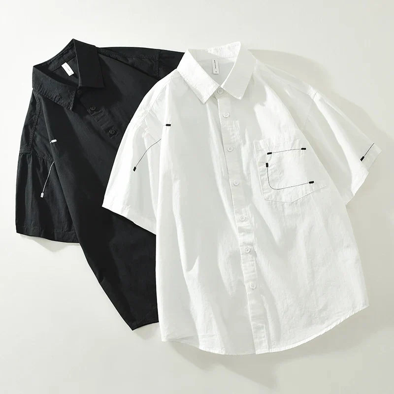 Herrskjorta Kort Ärmar Casual Bomull 6