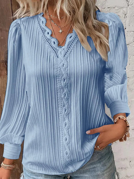 Dam Blus med Snygga Detaljer i Bomull 1