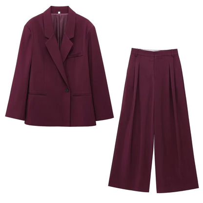 Women's Casual Suit Set with Double Front 0