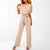 Dam Jumpsuit Bred Ben Snörning Mjuk Polyester-1