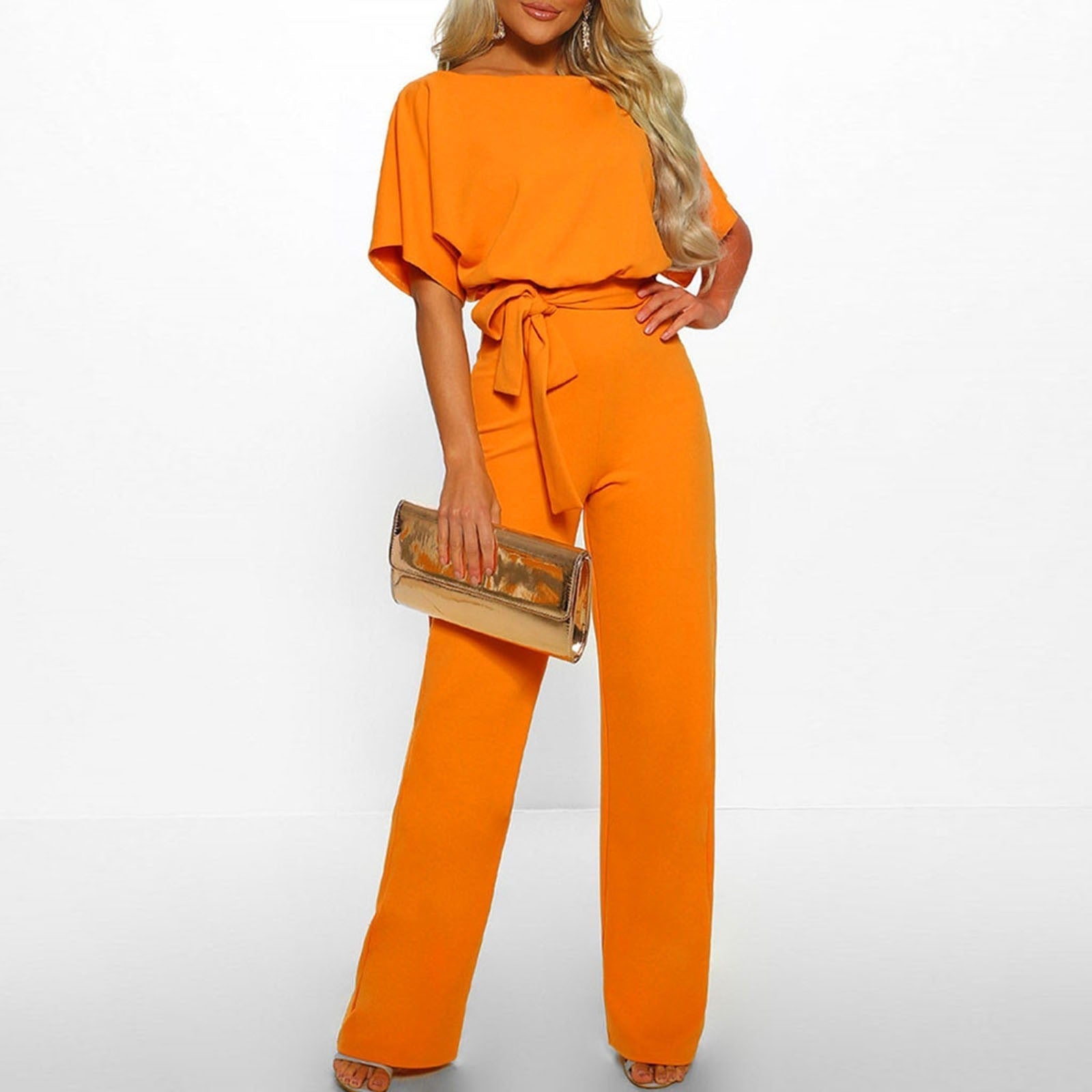 Variant image for Dam Jumpsuit Bred Ben Snörning Mjuk Polyester-43
